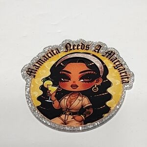 Acrylic Mamacita Needs A Margerita Badge Clip Keychain Craft Journal Bookmark‎